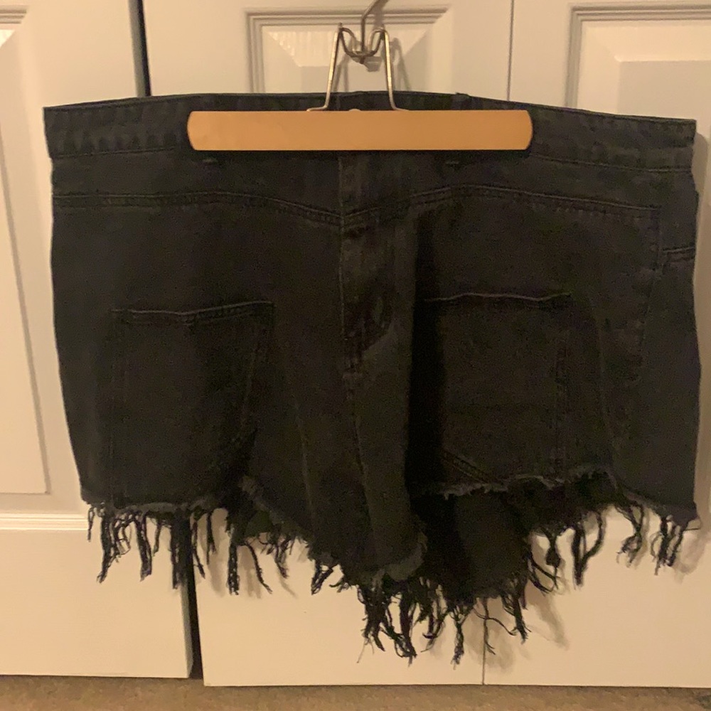 SHEIN black fringe shorts